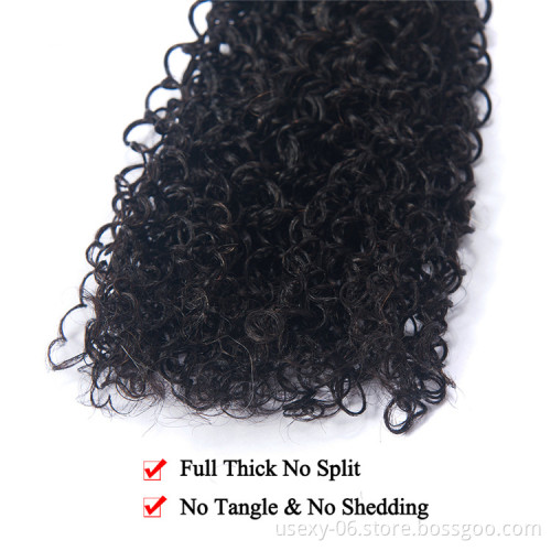 Usexy Wholesale Virgin Cuticle Aligned Hair Vendors Raw Indian Hair Bundle Curly 100% Human Hair Extension